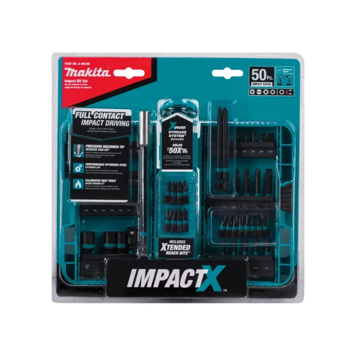 Juego de 50 puntas Impact con estuche Makita A-98348