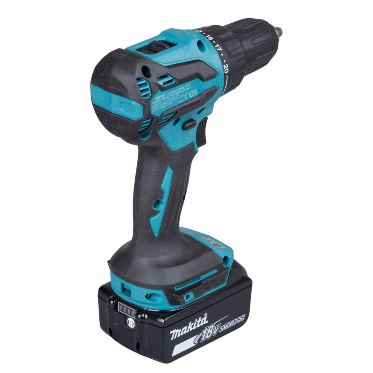 Taladro inalámbrico Makita DHP490 - perforando en obra