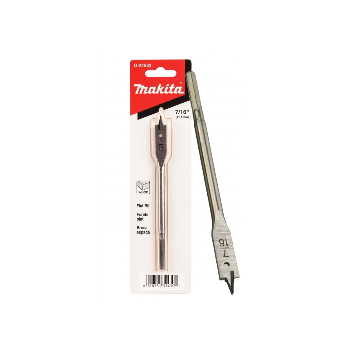 Broca espada para madera Makita D-24533 de 7/16 x 6 pulgadas