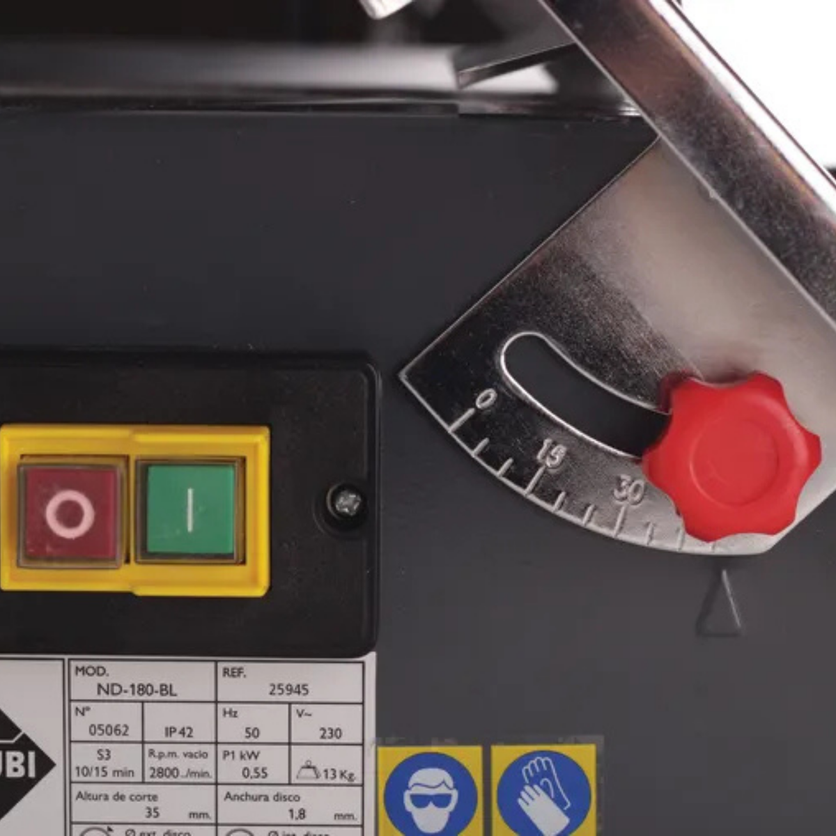 Cortador eléctrico RUBI ND-180 - detalle del disco