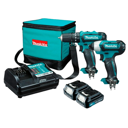 Combo Makita CLX228 de 12V con taladro percutor 3/8 y atornillador