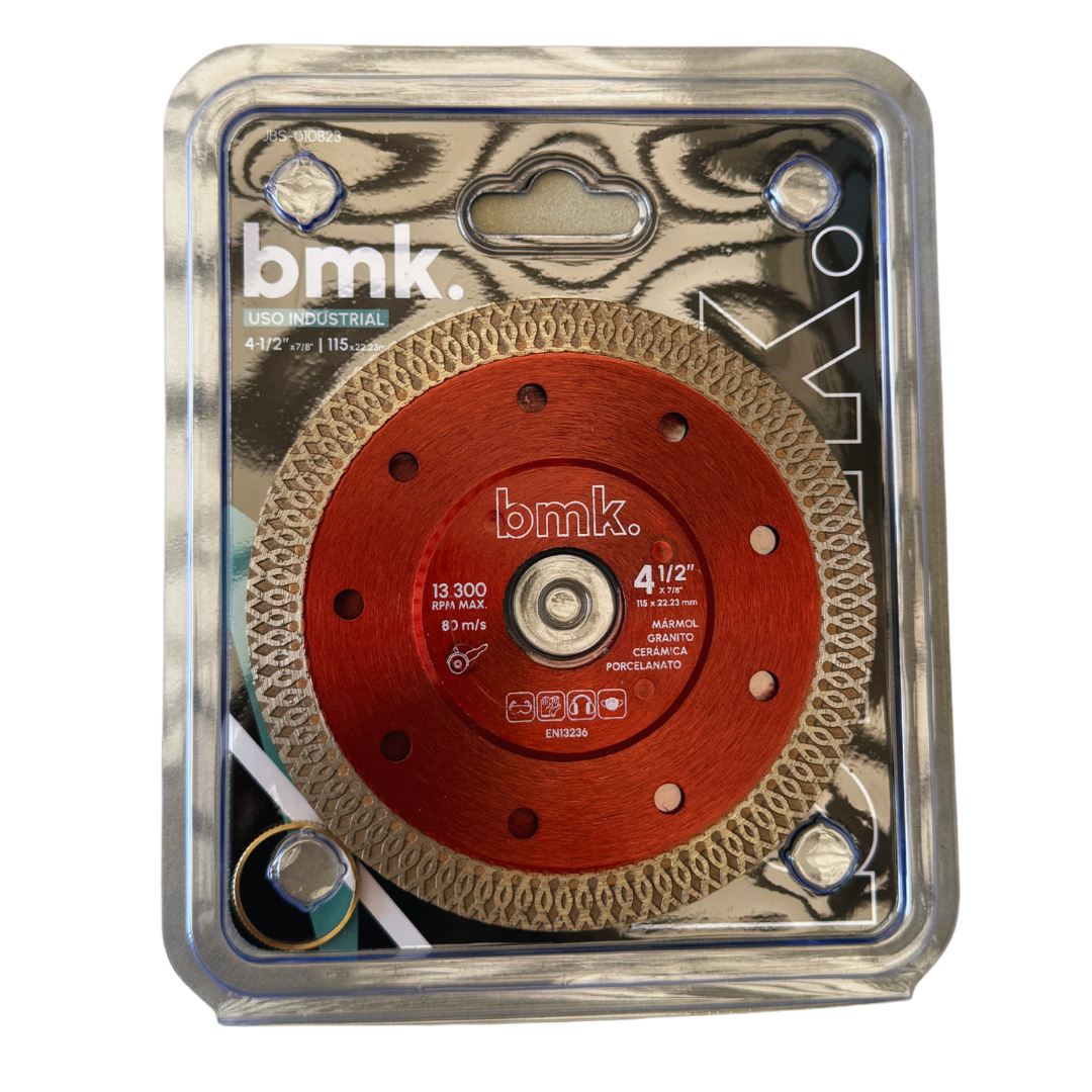 Disco diamantado para porcelanato 4.1/2 pulgadas BMK - montado en pulidora
