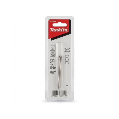 Broca para vidrio Makita D-25208 de 1/4 x 3 pulgadas
