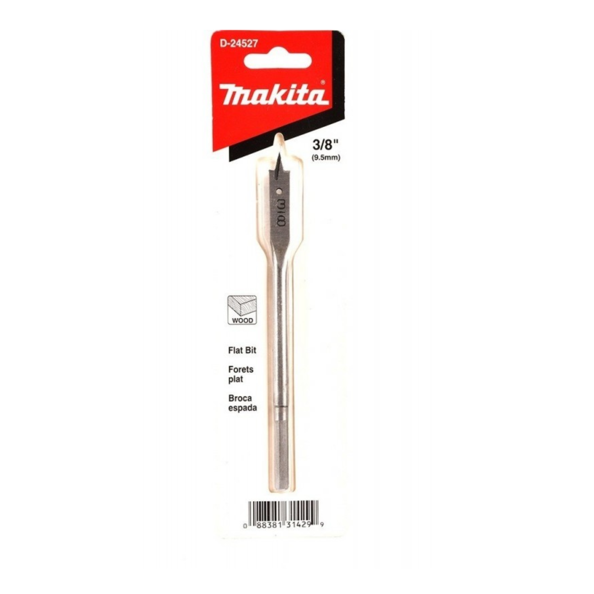Broca espada para madera Makita D-24527 de 3/8 x 6 pulgadas