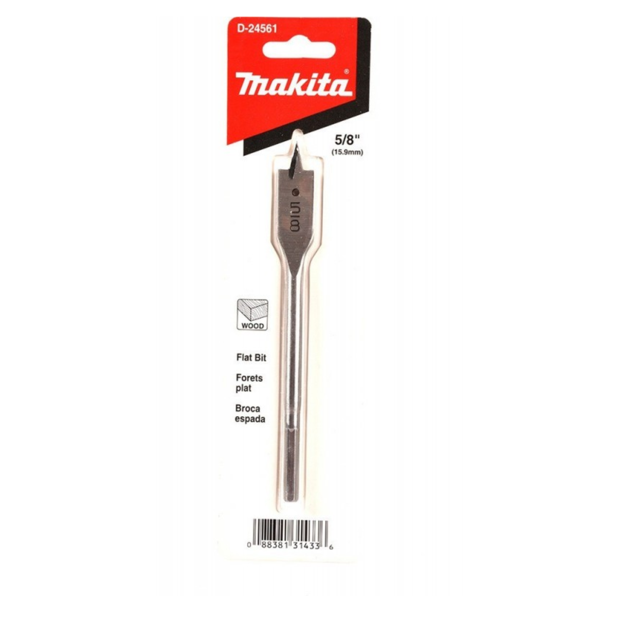 Broca espada para madera Makita D-24561 de 5/8 x 6 pulgadas