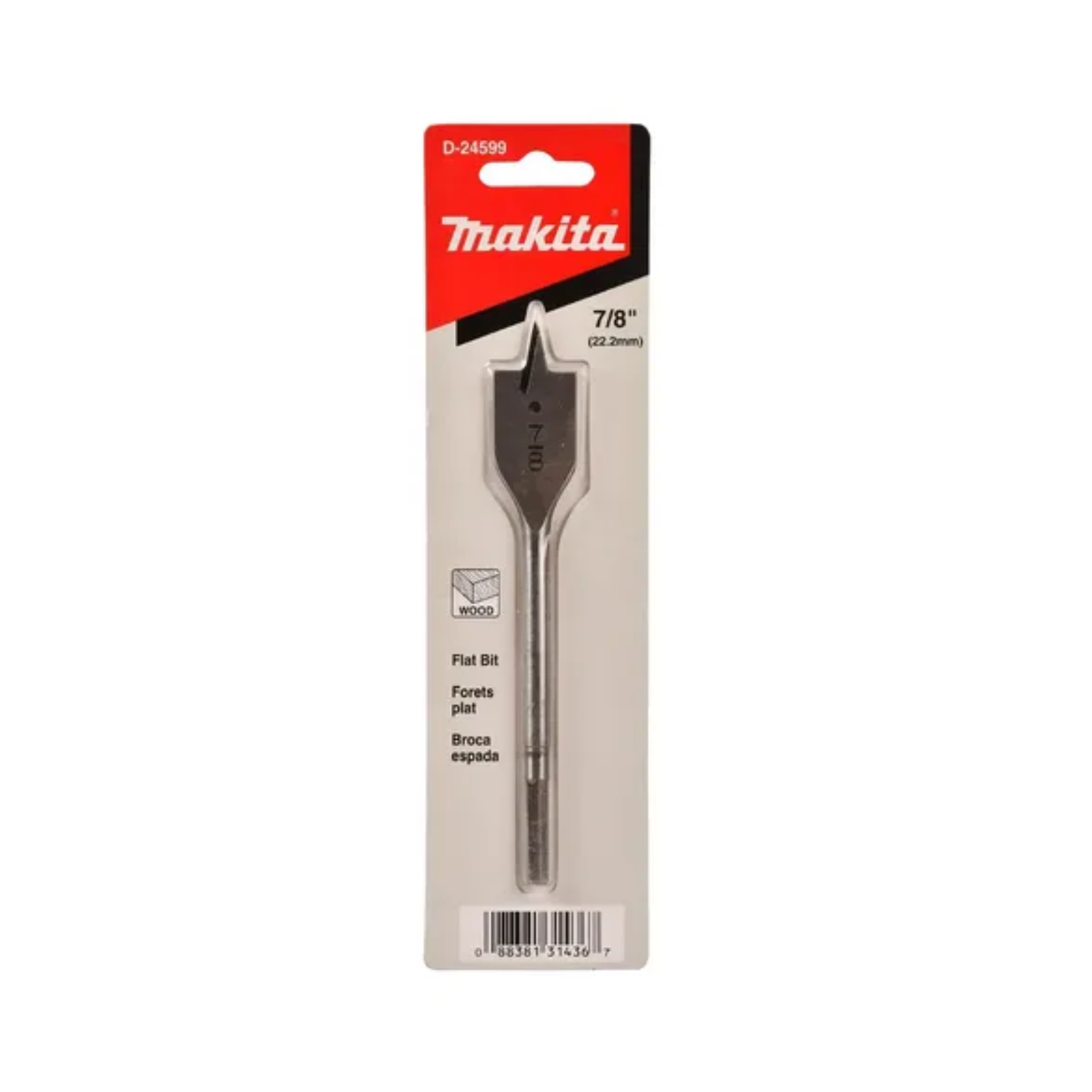 Broca espada para madera Makita D-24599 de 7/8 x 6 pulgadas