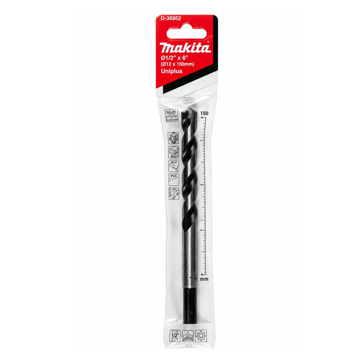 Broca multipropósito de carburo Makita D-36952 de 1/2 x 6 pulgadas