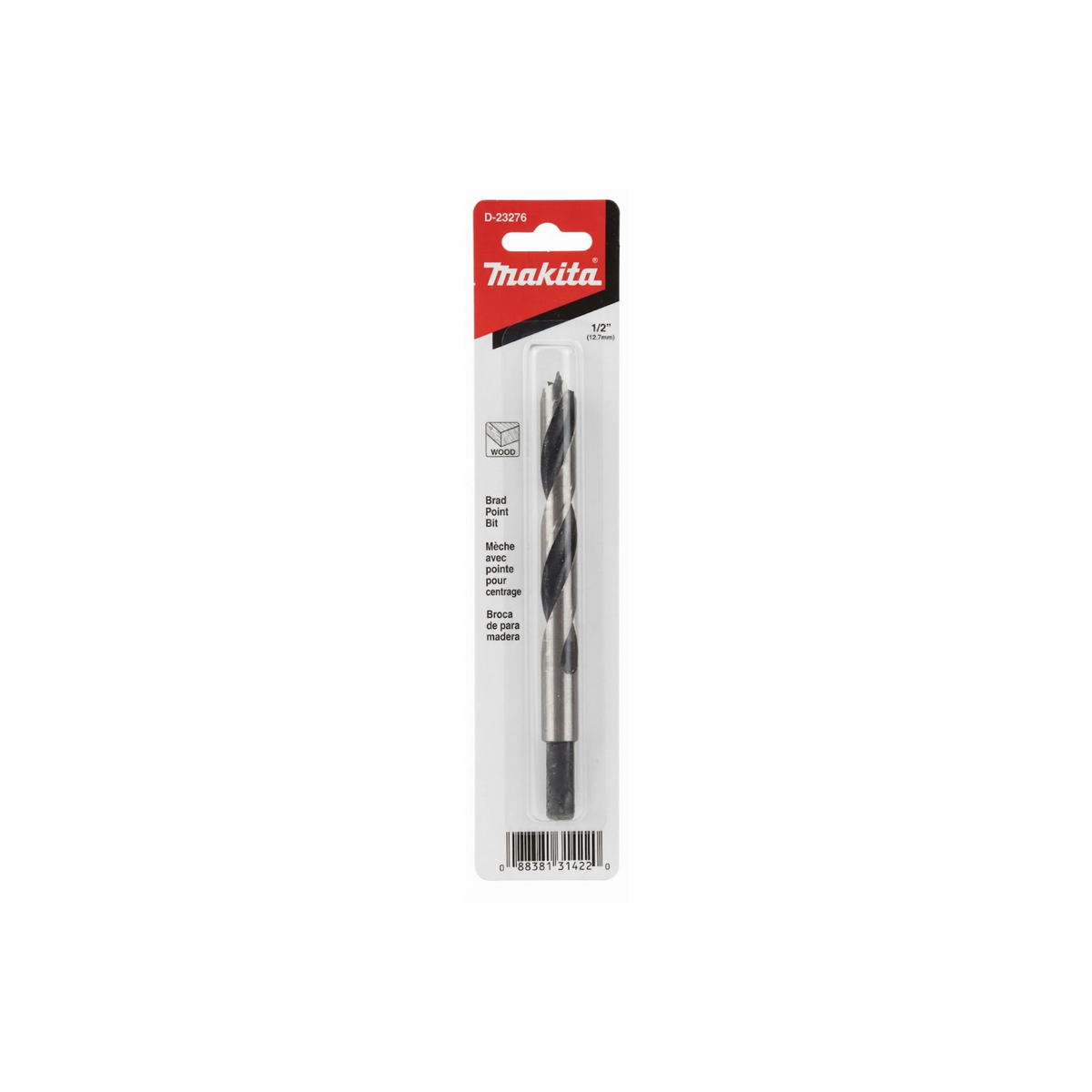Broca de 3 filos para madera Makita D-23276 de 1/2 x 6.5/8 pulgadas