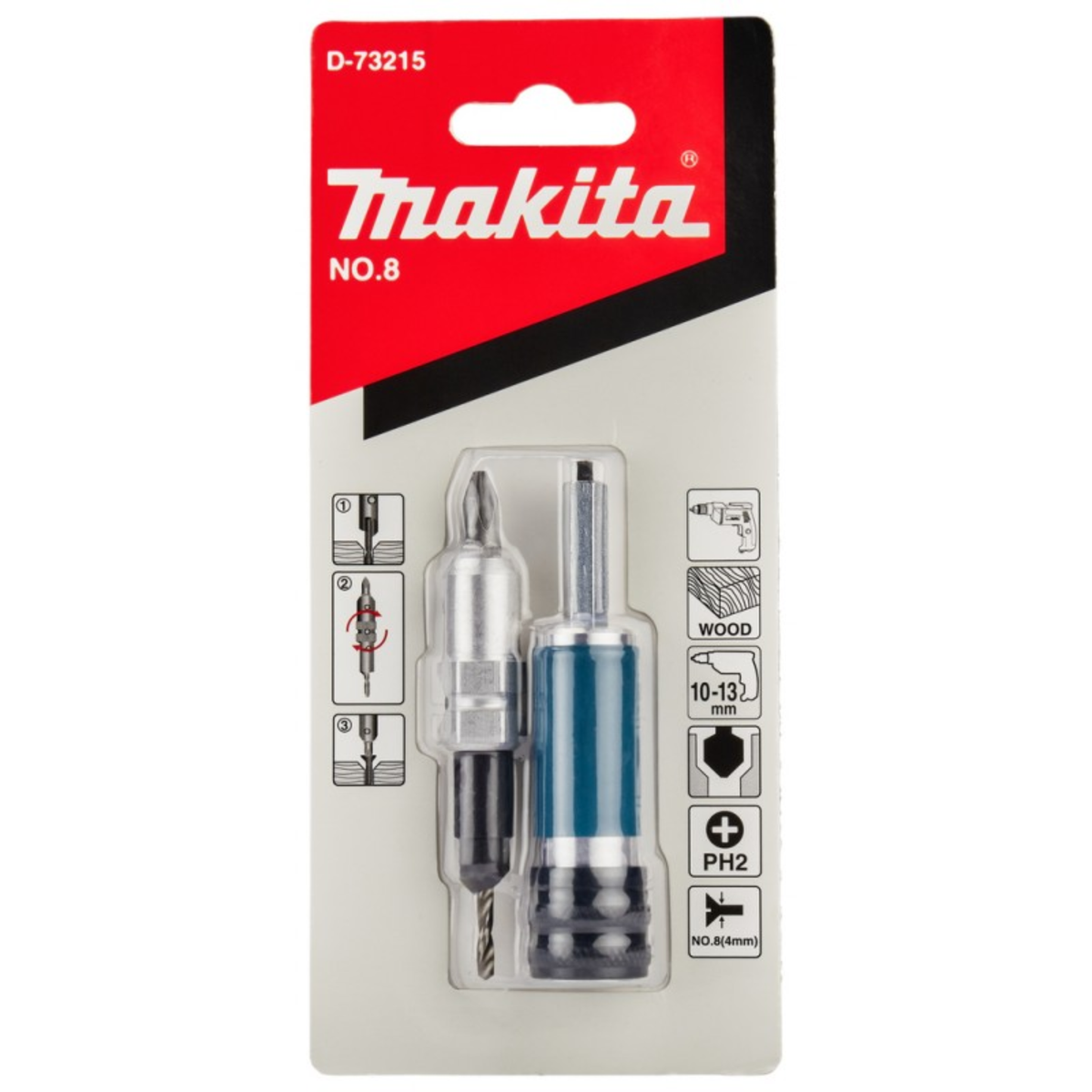 Avellanador y atornillador Makita D-73215 número 8 de 7/64 de pulgada