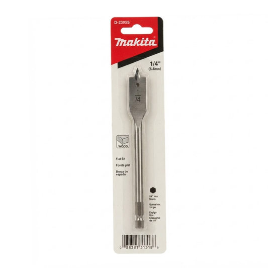 Broca espada para madera Makita D-23955 de 1/4 x 6 pulgadas