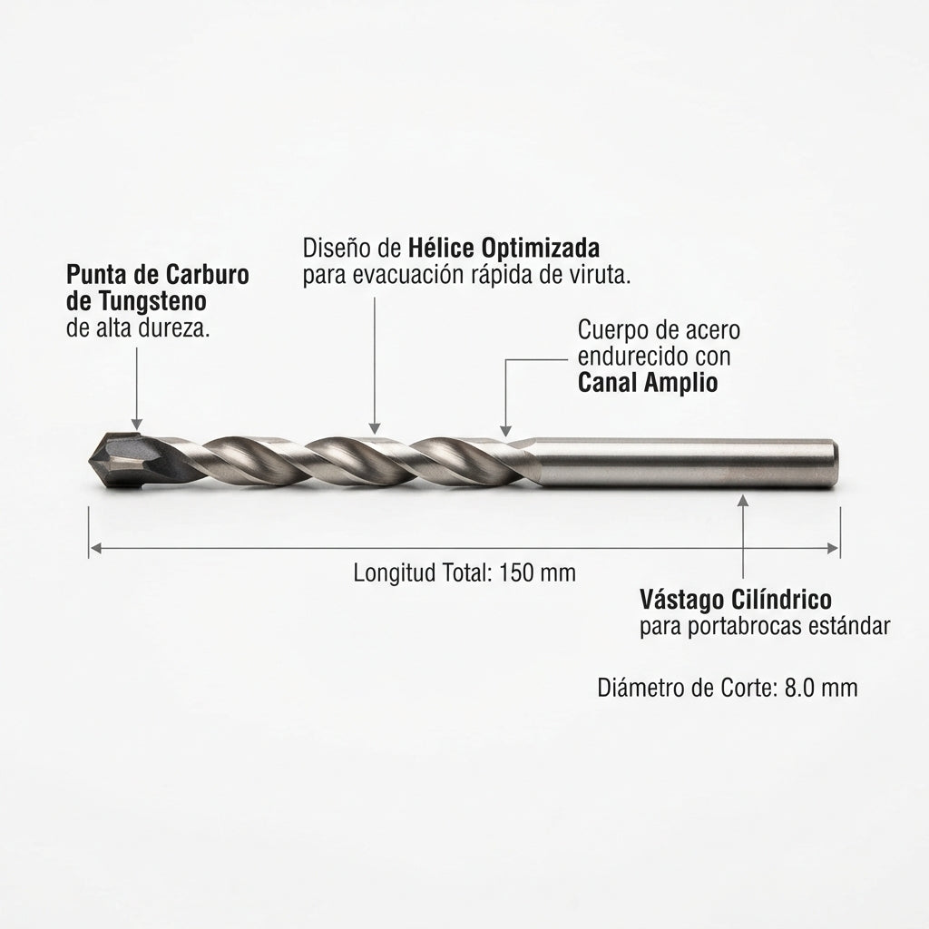 Broca multipropósito de carburo Makita - características