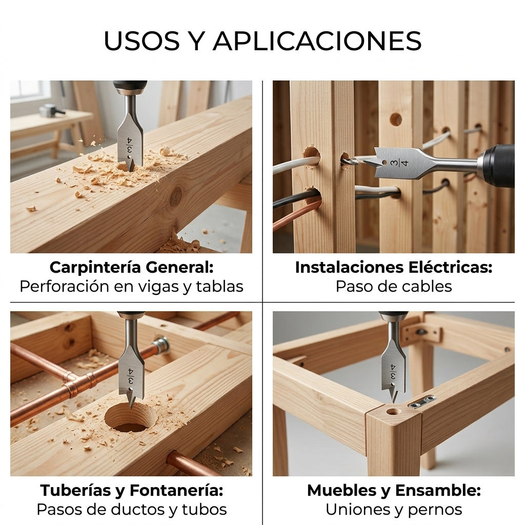 Broca espada para madera Makita - detalle de la punta
