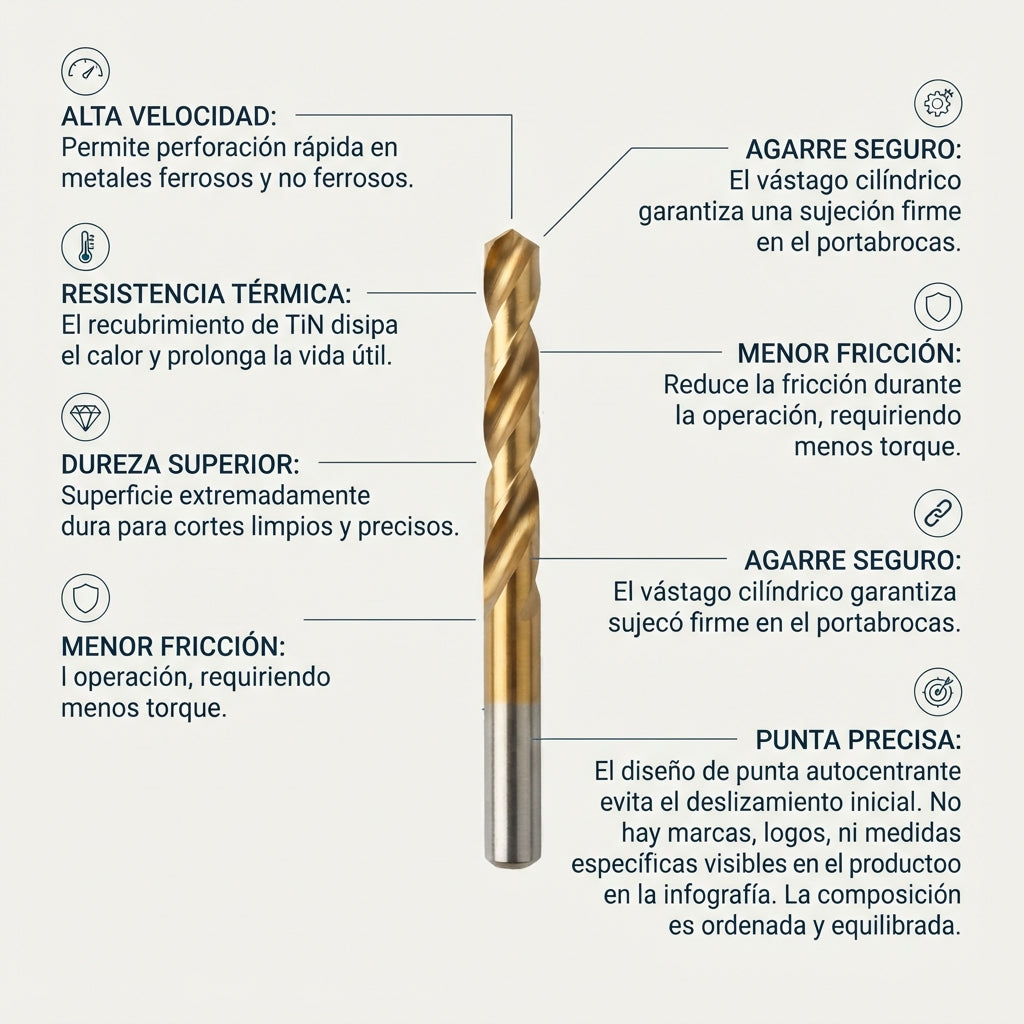 Brocas HSS-TIN para metal Makita - recubrimiento de titanio