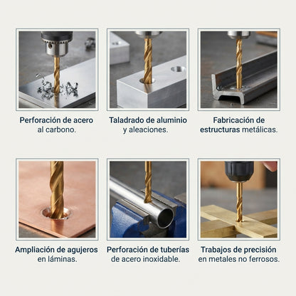 Brocas HSS-TIN para metal Makita - aplicaciones
